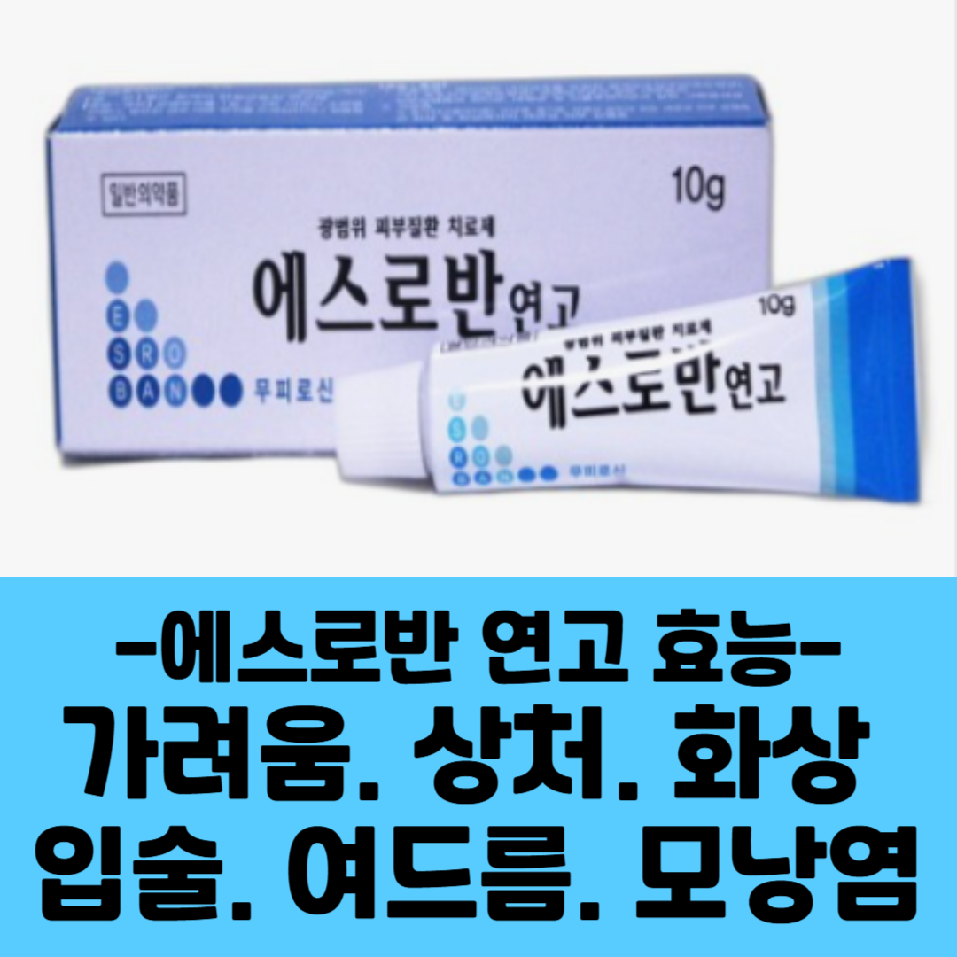 에스로반 연고 효능 - 가려움, 상처, 호상, 입술,여드름, 모낭염