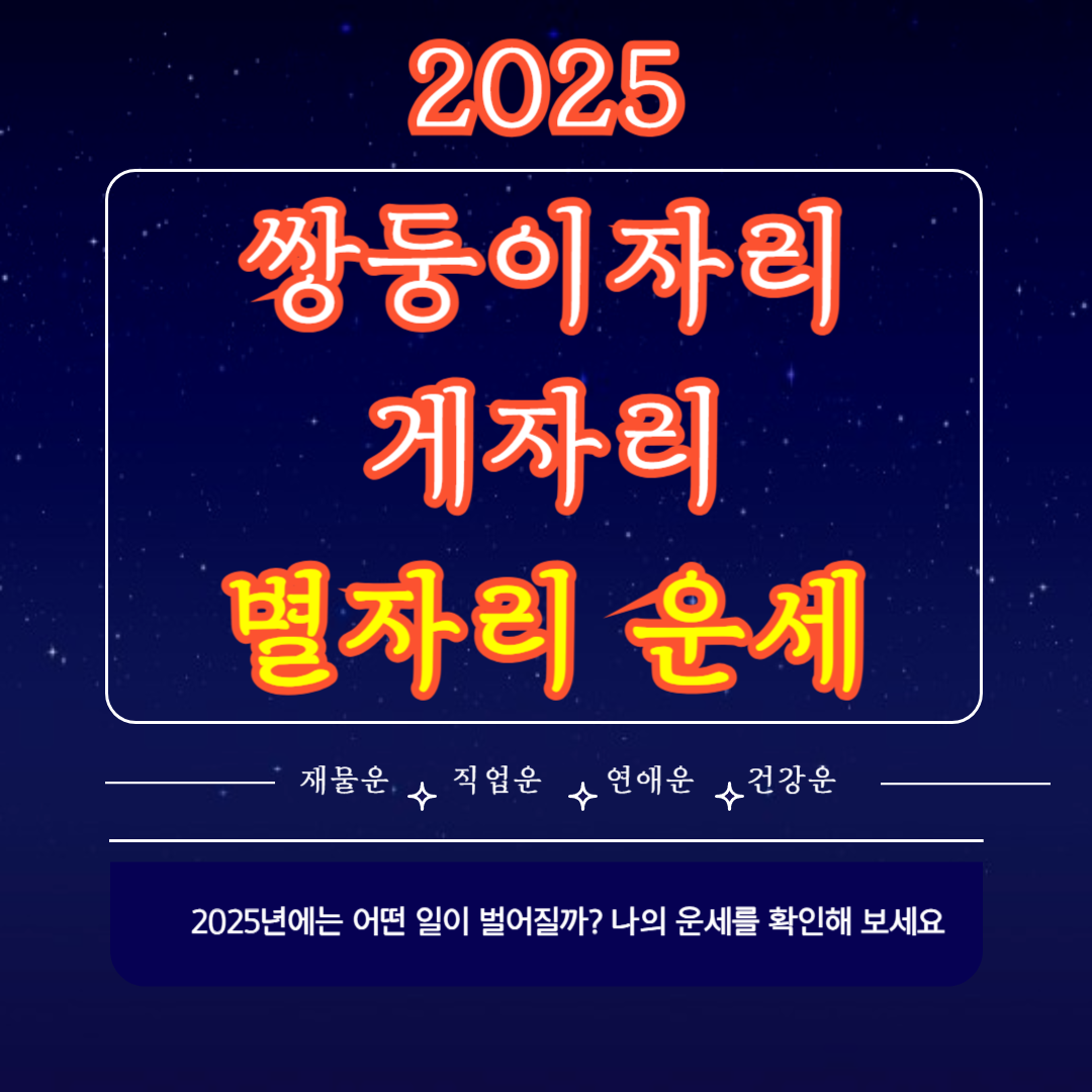 쌍둥이 자리 게자리 별자리 운세 2025